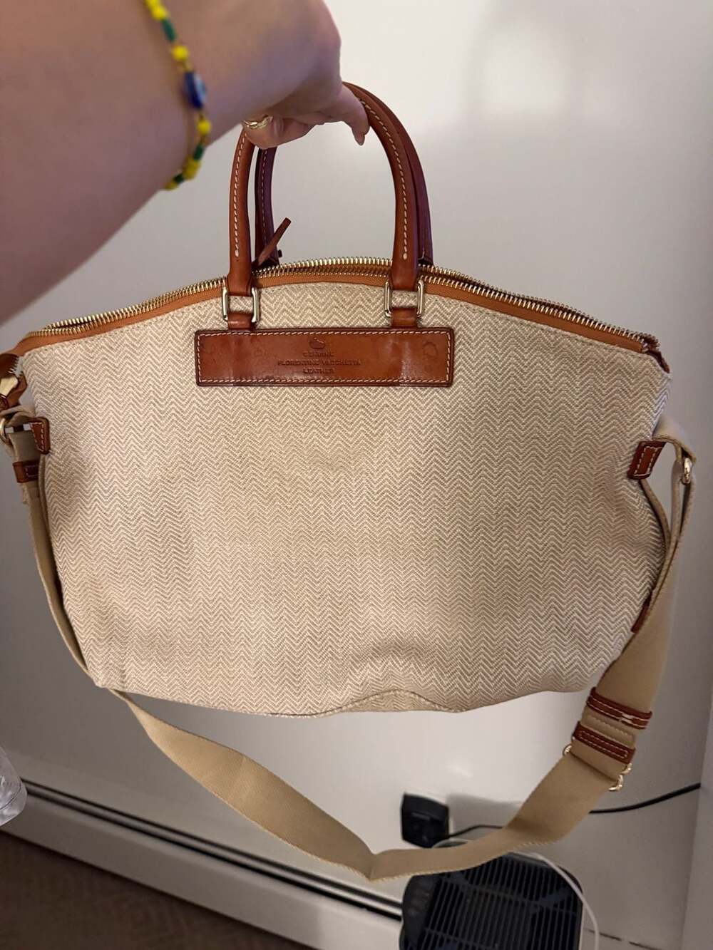 Dooney & Bourke Florentine Vacchetta Canvas Satchel Bag